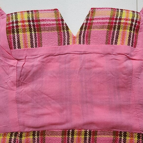 Maeve By Anthropologie Pink Combo Plaid Crop Top Size 2 - Picture 8 of 13